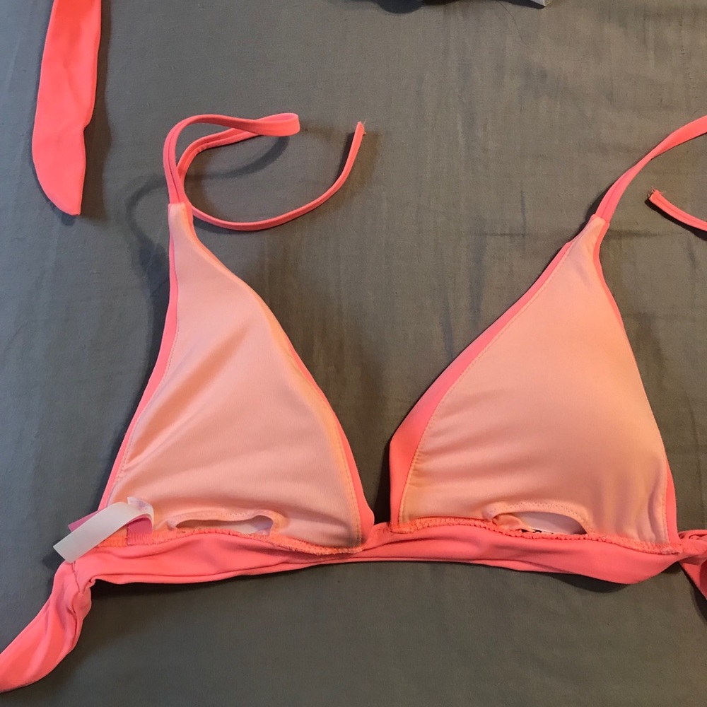 Coral Victoria’s Secret Push-up Tie Bikini Top
